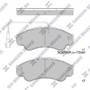 Колодки тормозные PEUGEOT Boxer CITROEN Jumper FIAT Ducato (94-) передние (4шт.) SP4033 SANGSIN