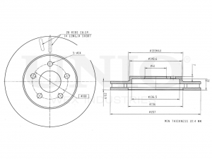 Диск тормозной передний BRD-20339 UNIO