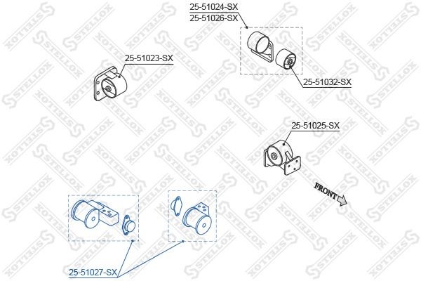 подушка ДВС правая!\ Hyundai Accent 1.5/1.6 99> 25-51027-SX STELLOX