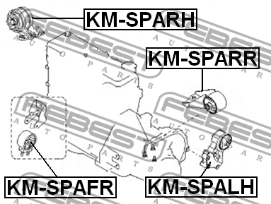 Опора двигателя KM-SPALH KM-SPALH FEBEST