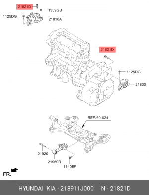 БОЛТ М12 218911J000 HYUNDAI KIA