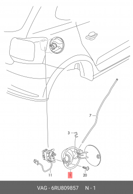 Лючок бака топливного VW Pollo (10-15) OE 6RU 809 857 VAG