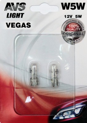 к-т ламп! (W5W) W2.1x9.5d 5W 12V Vegas, блистер 2шт.\ A78478S AVS