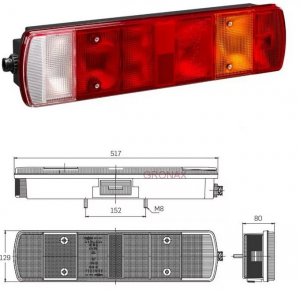 фонарь задний! Universal 0093 б/л с AMP разъем левый Iveco, MAN, Scania U0093-01L TEH AVTO SVET
