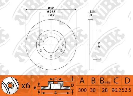 Диск тормозной HYUNDAI H1 Starex 08- RN1457 RN1457 NIBK