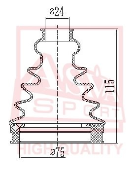 ПЫЛЬНИК ШРУС IB (24x70x116) КОМПЛЕКТ 12 ASBTINA61 ASBT-INA61 ASVA