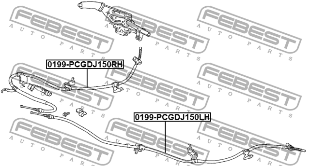 Трос ручника левый TOYOTA LAND CRUISER PRADO 150 0199-PCGDJ150LH 0199-PCGDJ150LH FEBEST