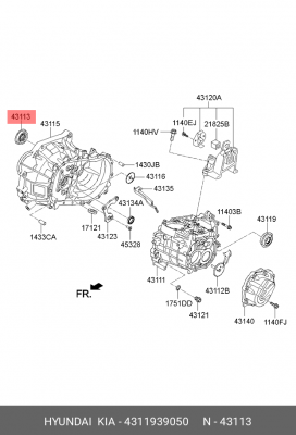 УПЛОТНИТЕЛЬНОЕ КОЛЬЦО КПП  43119-39050 4311939050 HYUNDAI KIA