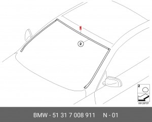 51317008911 Щиток лобового стекла ! \BMW 6' E63, LCI, E64, 51 31 7 008 911 BMW