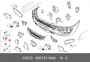клиаса переднего бампера! зажим\IVECO 5801911846 IVECO