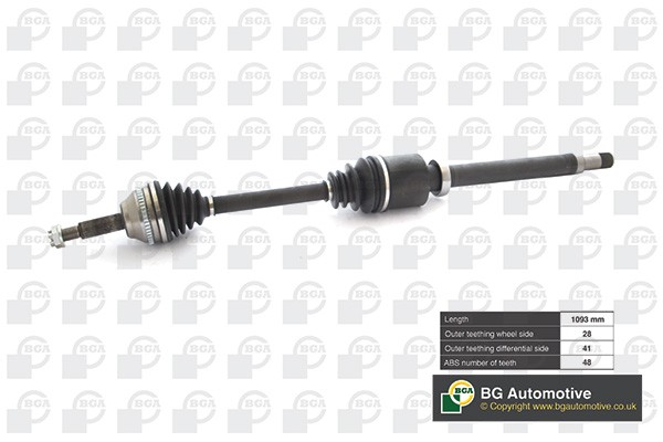 ПОЛУОСЬ Ford Transit 2011-, Transit Tourneo 2007- BGA DS2342R BG AUTOMOTIVE