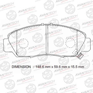 Колодки тормозные дисковые Avantech передние (противоскрипная пластина в компл.) AV593 AVANTECH
