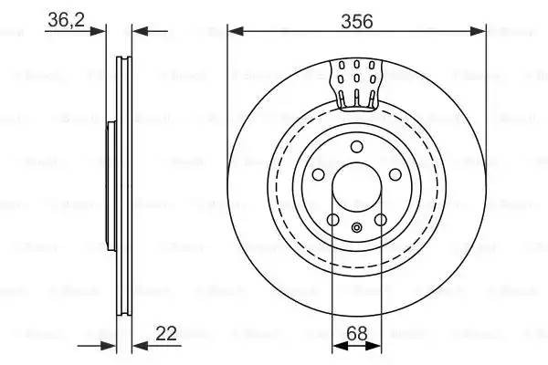 Диск тормозной AUDI A8 (09-) задний (1шт.) BOSCH 0 986 479 749 BOSCH