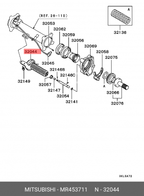 Вилка MITSUBISHI механизма блокировки МОД ОЕ MR453711 MITSUBISHI