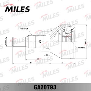 ШРУС наружный OPEL INSIGNIA 08- (GSP 821038) GA20793 GA20793 MILES