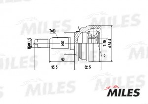 ШРУС наружный DAEWOO LANOS/ESPERO 1.5/2.0 95- (GKN 303174) GA20077 GA20077 MILES