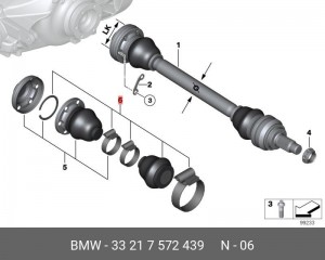 Пыльник ШРУСа BMW 3 (E46) наружного комплект OE 33 21 7 572 439 BMW