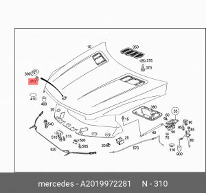 Клипса MERCEDES OE A2019972281 MERCEDES BENZ