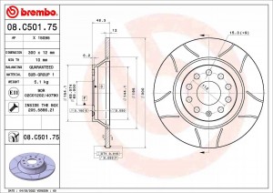 Диск тормозной задний BREMBO 08C50175 BREMBO