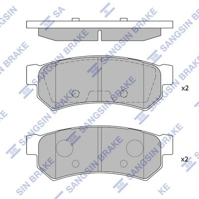 Колодки тормозные CHEVROLET LACETTI 07-/DAEWOO NUBIRA задние SP1257 SP1257 SANGSIN