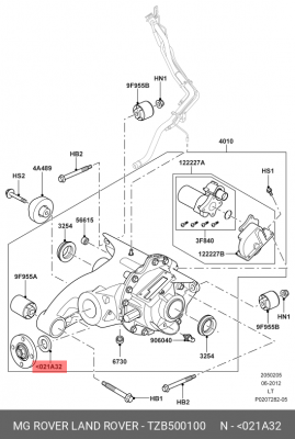 сальник дифференциала! 51.5x10x15\ Land Rover Discovery IV/RangeRover 3.0/5.0 05 TZB500100 LAND ROVER