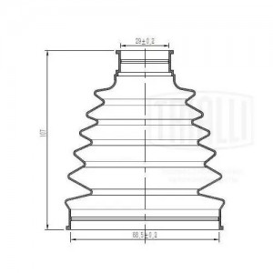 Пыльник ШРУСа Jeep Grand Cherokee (04-) 3.6i (наруж.компл: хомуты/смазка) (CR) ( FG899 TRIALLI