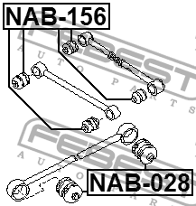 Сайлентблок задней поперечной тяги NAB-156 FEBEST