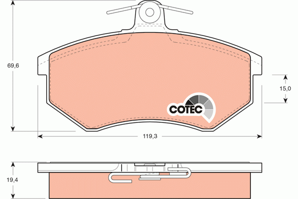 Колодки тормозные VW Passat B3,B4 AUDI 80 передние (4шт.) TRW GDB826 TRW