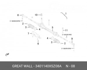 НАКОНЕЧНИК РУЛЕВОЙ HAVAL H2 ПРАВЫЙ 3401140XSZ08A HAVAL