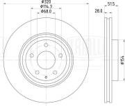 Диск торм. для а.м Mazda CX-9 17- перед. d320 окраш.  DF 084419 DF084419 TRIALLI