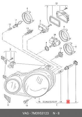 VW POLO/ SHARAN (2000>) 7M3 953 123 VAG