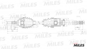 Привод в сборе правый RENAULT MEGANE 1.6 02- (GKN 304339) GC02117 GC02117 MILES