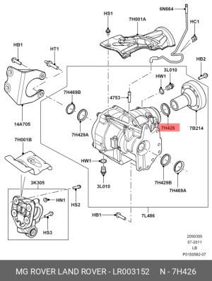 сальник хвостовика редуктора!\ Land Rover Freelander/Evoque 12-18 LR003152 LAND ROVER
