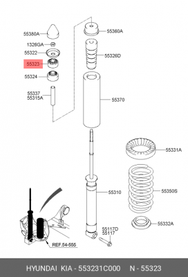 Отбойник заднего амортизатора верхний 55323-1C000 553231C000 HYUNDAI KIA