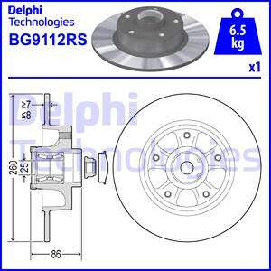 BG9112RS диск тормозной задний! с подшипником, с кольцом ABS\ Renault Fluence/Me BG9112RS DELPHI