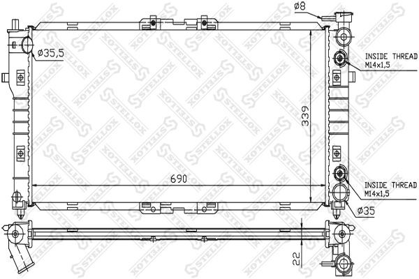радиатор системы охлаждения! АКПП\ Mazda 626 1.8/2.0 91> 10-25254-SX STELLOX