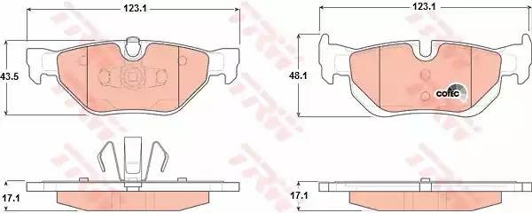 Колодки задние BMW 1 E81, E87, 3 E90, X1 E84 GDB1626 GDB1626 TRW