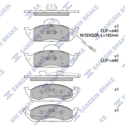 Колодки передние MERCEDES W163 SP1923 SP1923 SANGSIN