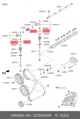 Сухарь клапана HYUNDAI HD65,72,78,Porter OE 2222332004 HYUNDAI KIA