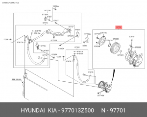 Компрессор HYUNDAI i40 (12-) кондиционера OE 977013Z500 HYUNDAI KIA