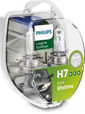 Лампа 12V H7 55W PX26d бокс (2шт.) Long Life Eco Vision PHILIPS 12972LLECOS2 PHILIPS