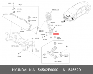 Болт HYUNDAI KIA OE 54562E6000 HYUNDAI KIA