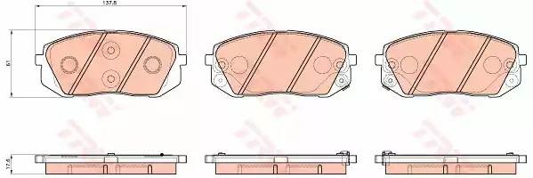 Колодки дисковые передние Hyundai i40 1.6/2.0/1.7CRDi 11> GDB3530 TRW