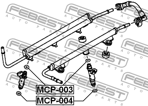 Кольцо уплотнительное топливной форсунки MITSUBISHI OUTLANDER CW# 2006-2012 MCP- MCP-004 FEBEST