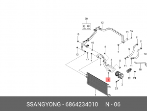 Кольцо уплотнительное SSANGYONG трубки кондиционера OE 6864234010 SSANG YONG