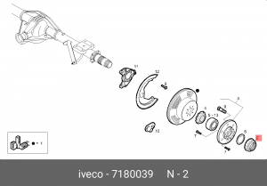 Гайка ступицы задней, , Daily III, IVECO 7180039 IVECO