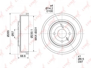 барабан тормозной!\ Opel Astra 1.4-1.7D 98> T2500001> BM-1139 LYNXAUTO