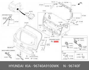 КНОПКА ОТКРЫТИЯ БАГАЖНИКА 96740A9100WK MOBIS