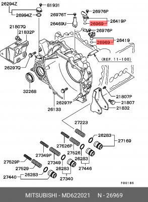 Кольцо уплотнительное MITSUBISHI Lancer 9 датчика частоты вращения коленвала OE MD622021 MITSUBISHI