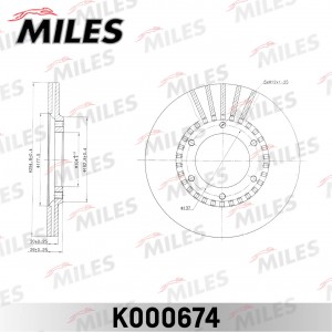 Диск тормозной передний NISSAN PATROL 2.8-3.2 79-97 (TRW DF1967) K000674 K000674 MILES